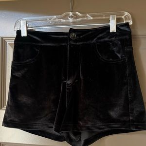 Black velvet free people shorts